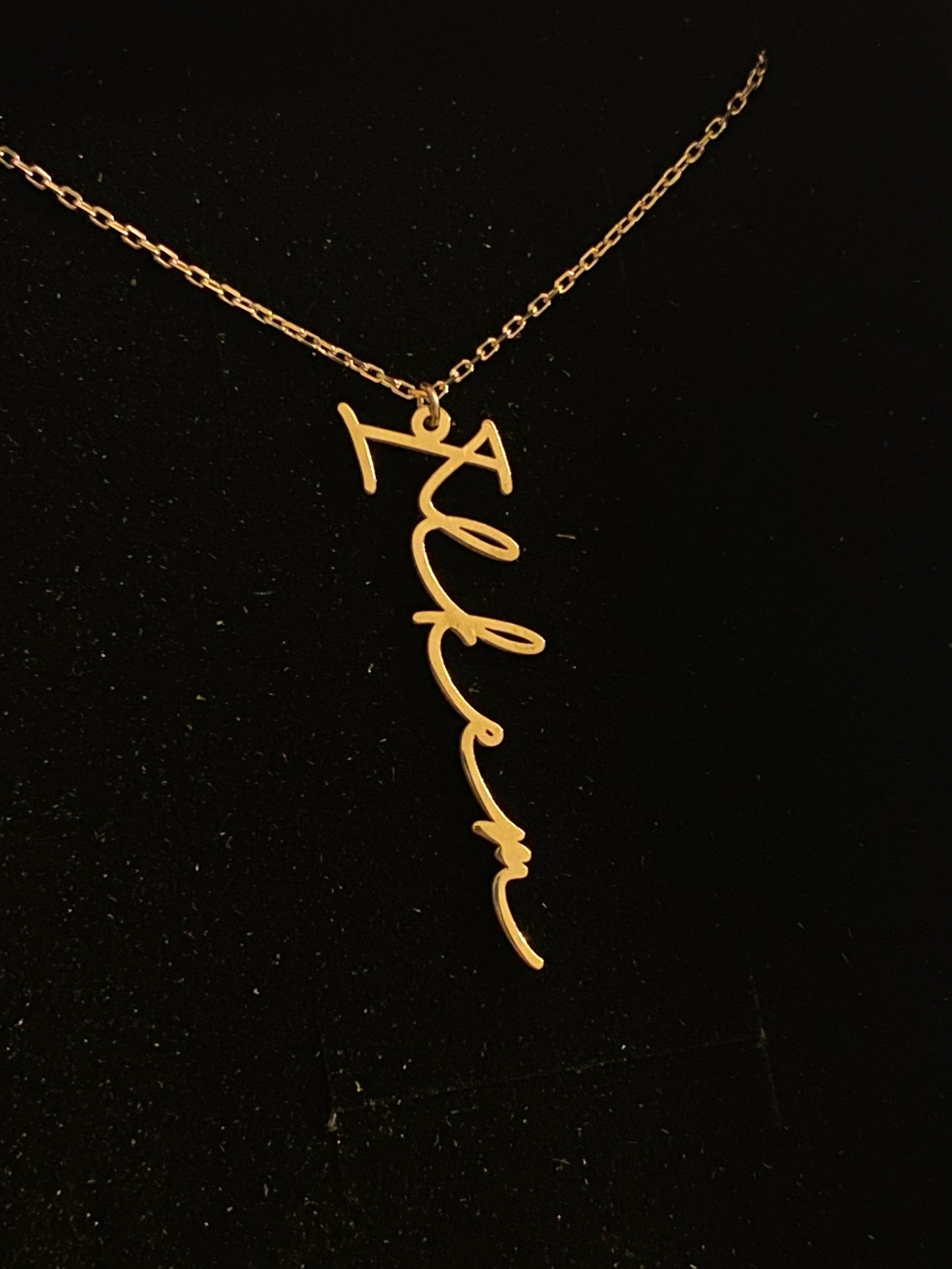 Custom Vertical Name Necklace in Silver/Gold/Rose Gold