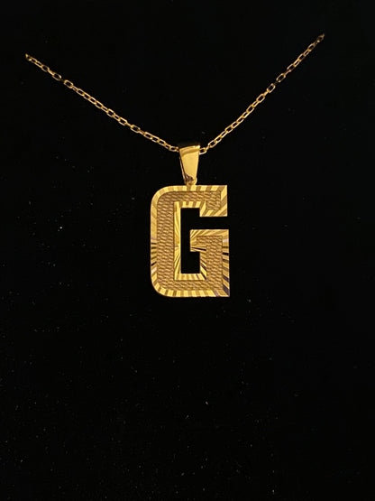 Custom Number Initial Necklace in 14K Gold