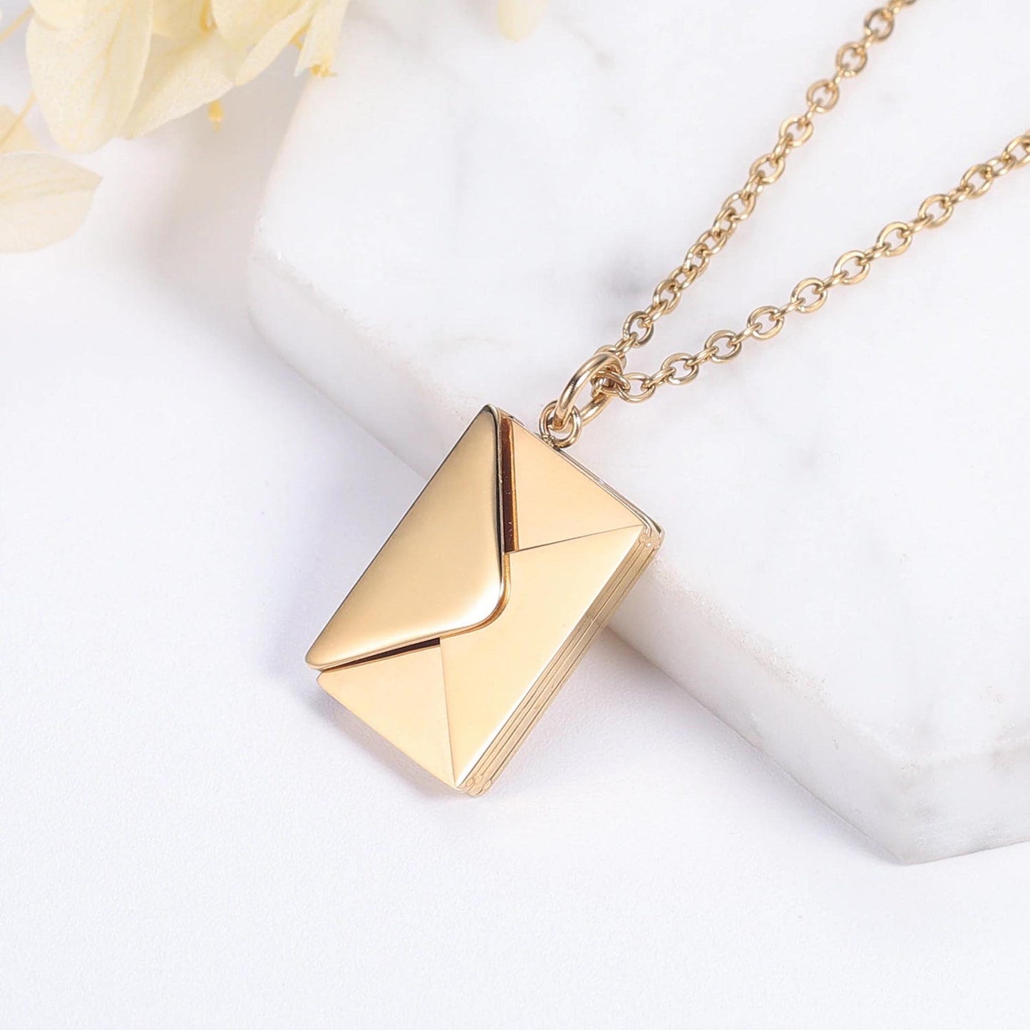 Personalized Letter Envelope Pendant Necklace