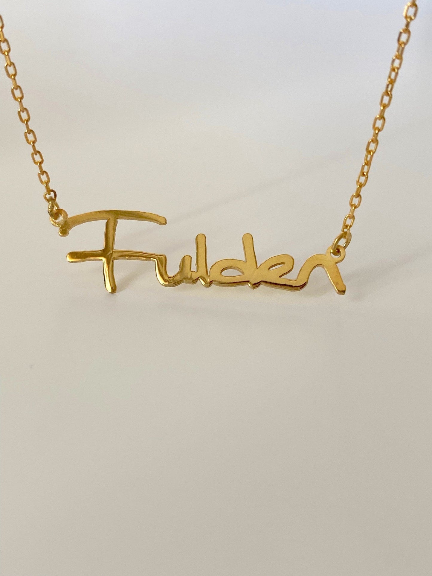 Personalized Handwriting Name Necklace in Gold