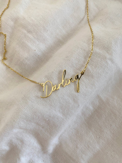 Personalized Handwriting Name Necklace 925 Silver