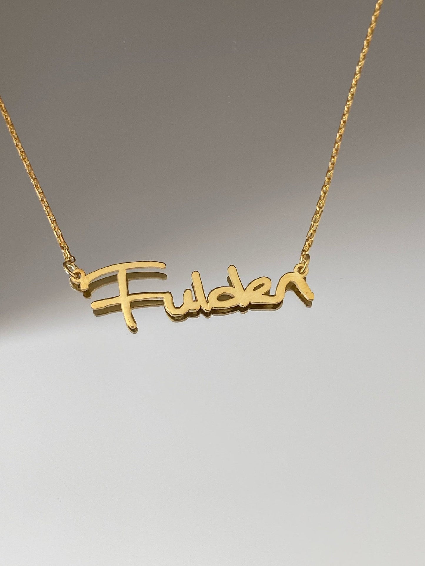 Personalized Handwriting Name Necklace in Gold