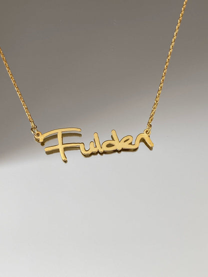 Personalized Handwriting Name Necklace in Gold