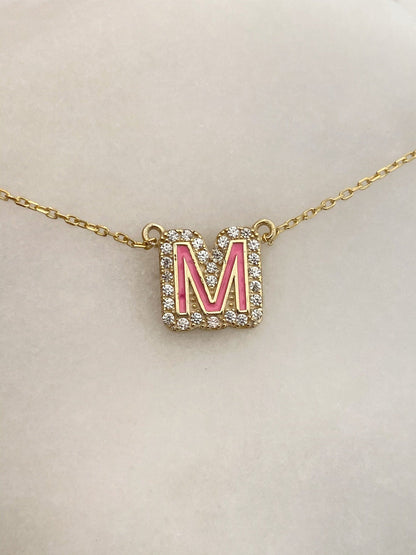 Colorful Personalized Crystal Name Necklace