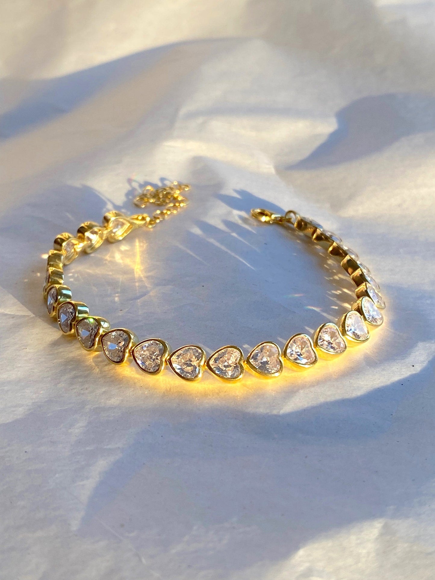 Personalized Diamond Heart Bracelet in Silver