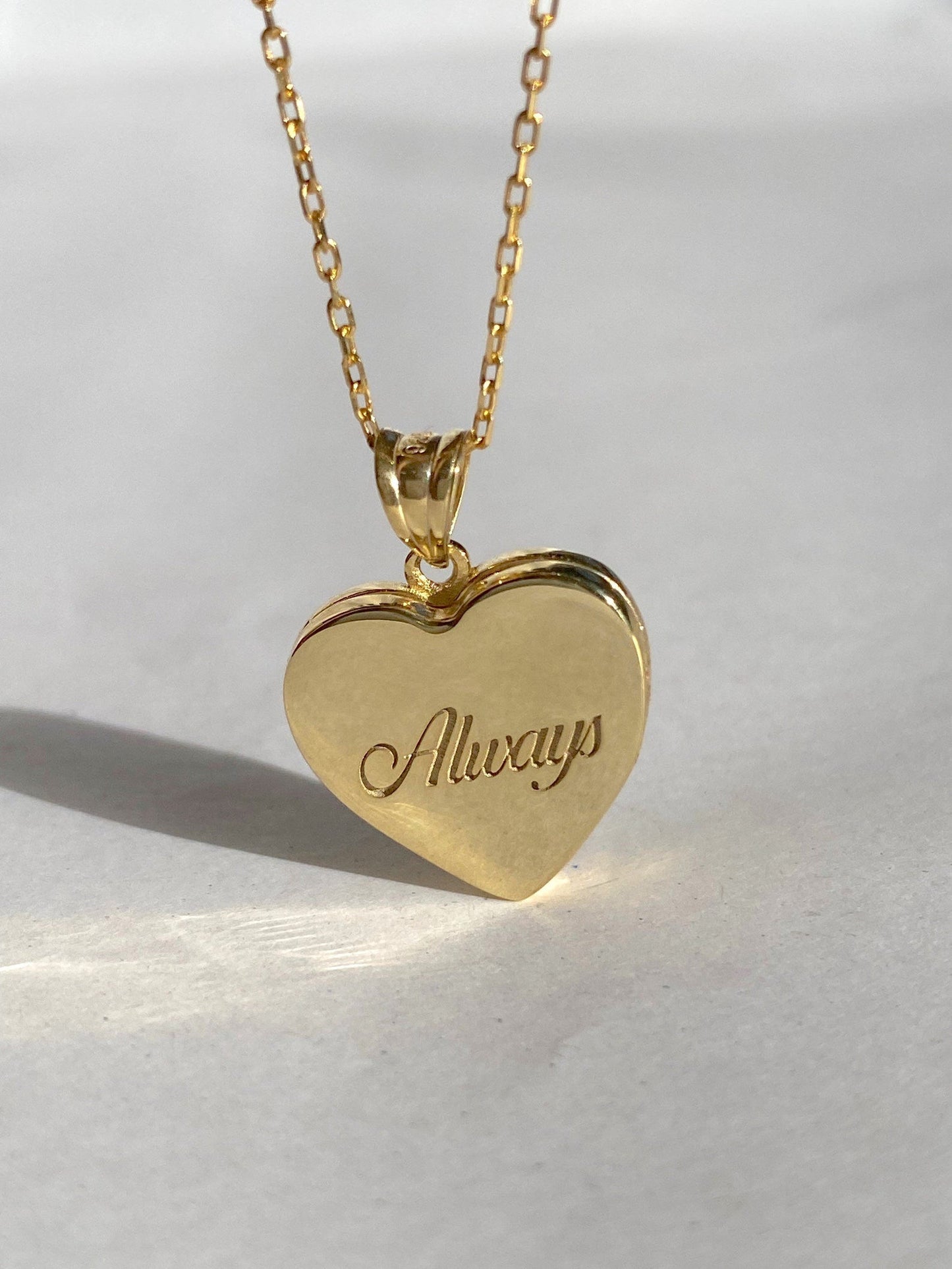 Personalized Gold Heart Locket Necklace