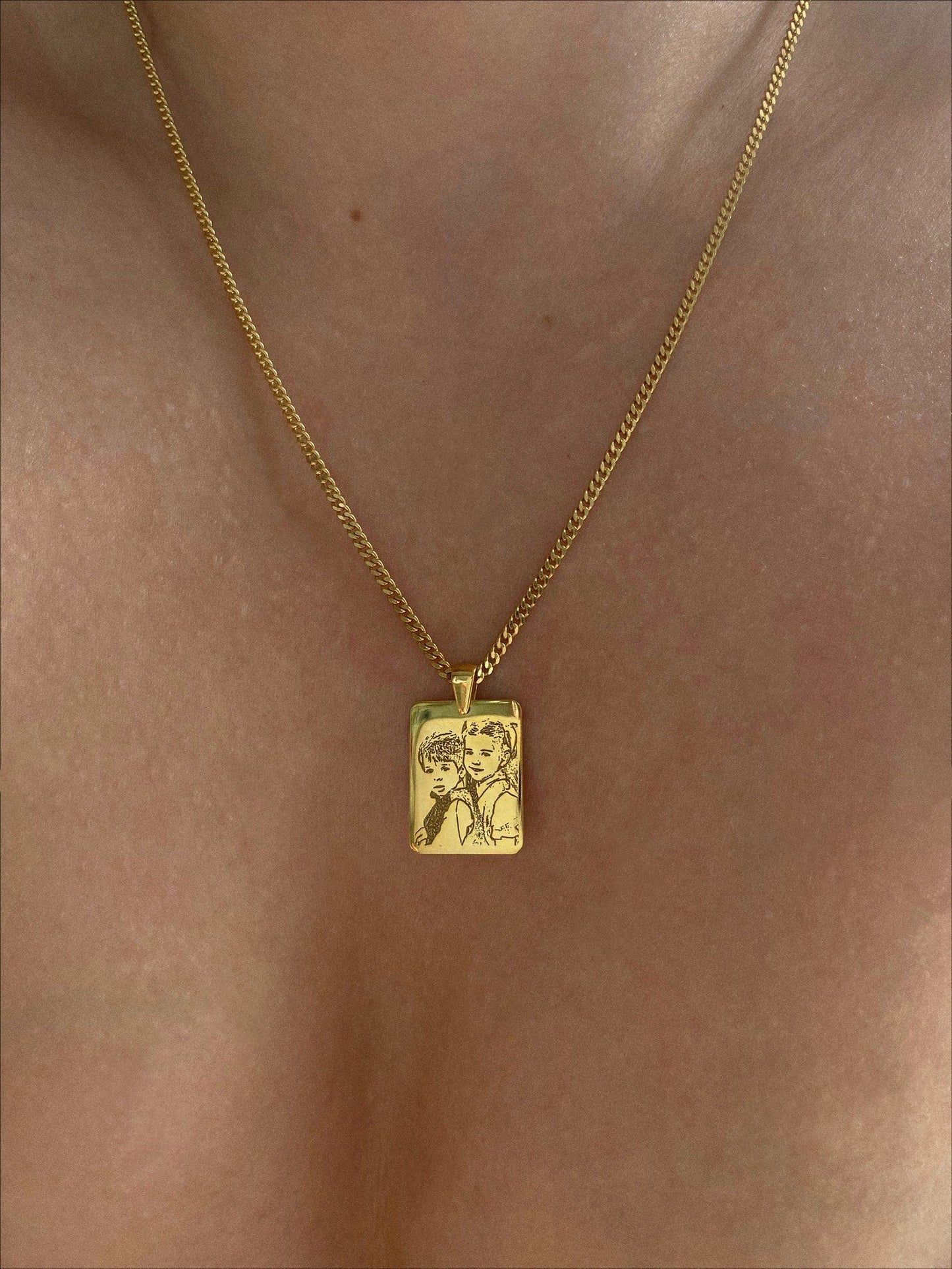 Custom Engraved 14k Gold Necklace