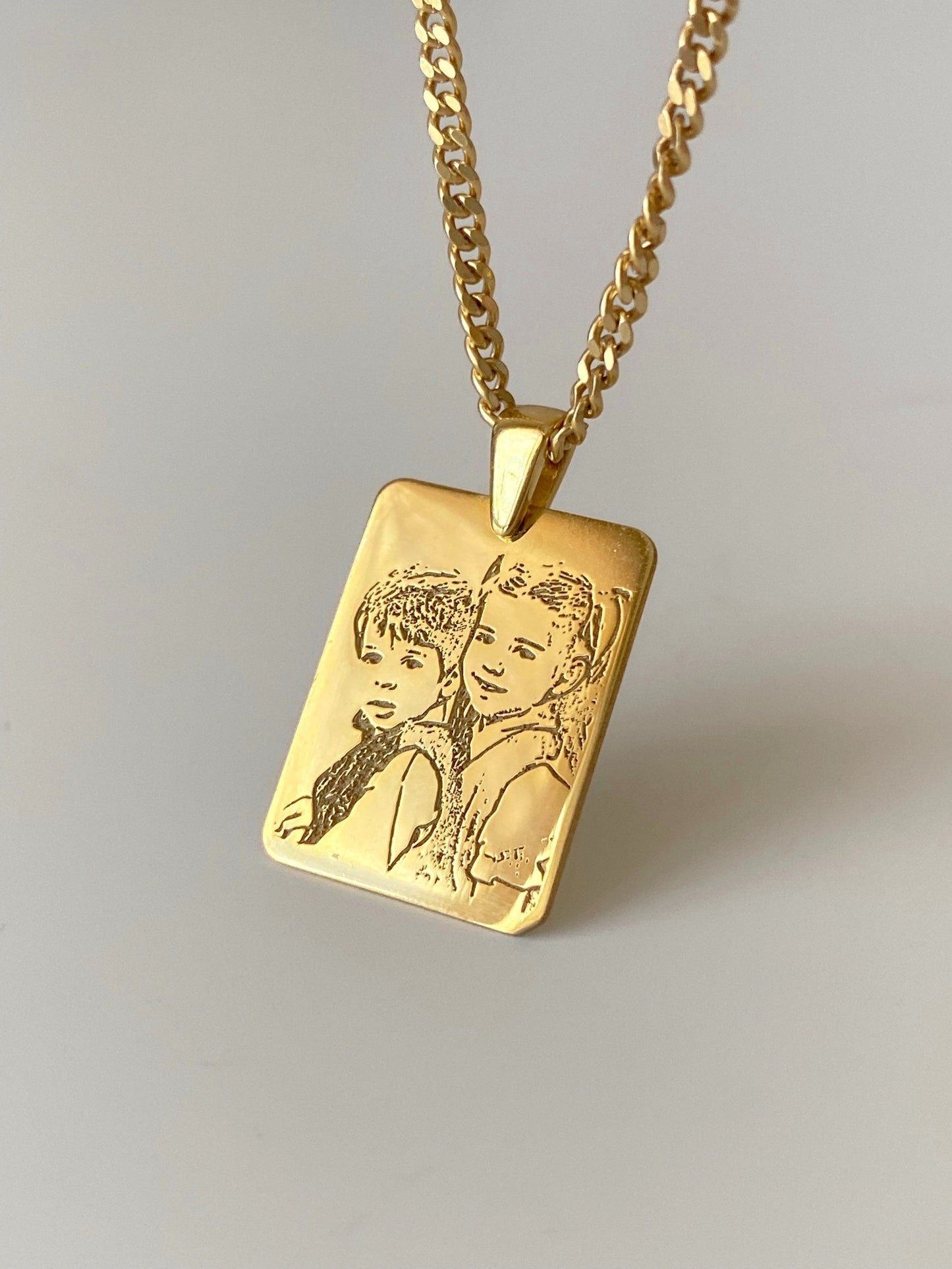 Custom Engraved 14k Gold Necklace