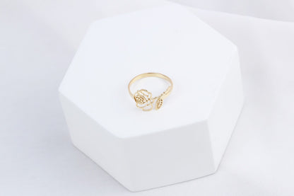 Personalized Rose Gold Flower Ring Design