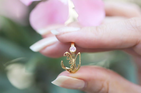 Sterling Silver Dainty Birth Flower Ring