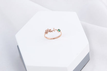 Personalized Rose Gold Birth Flower Ring