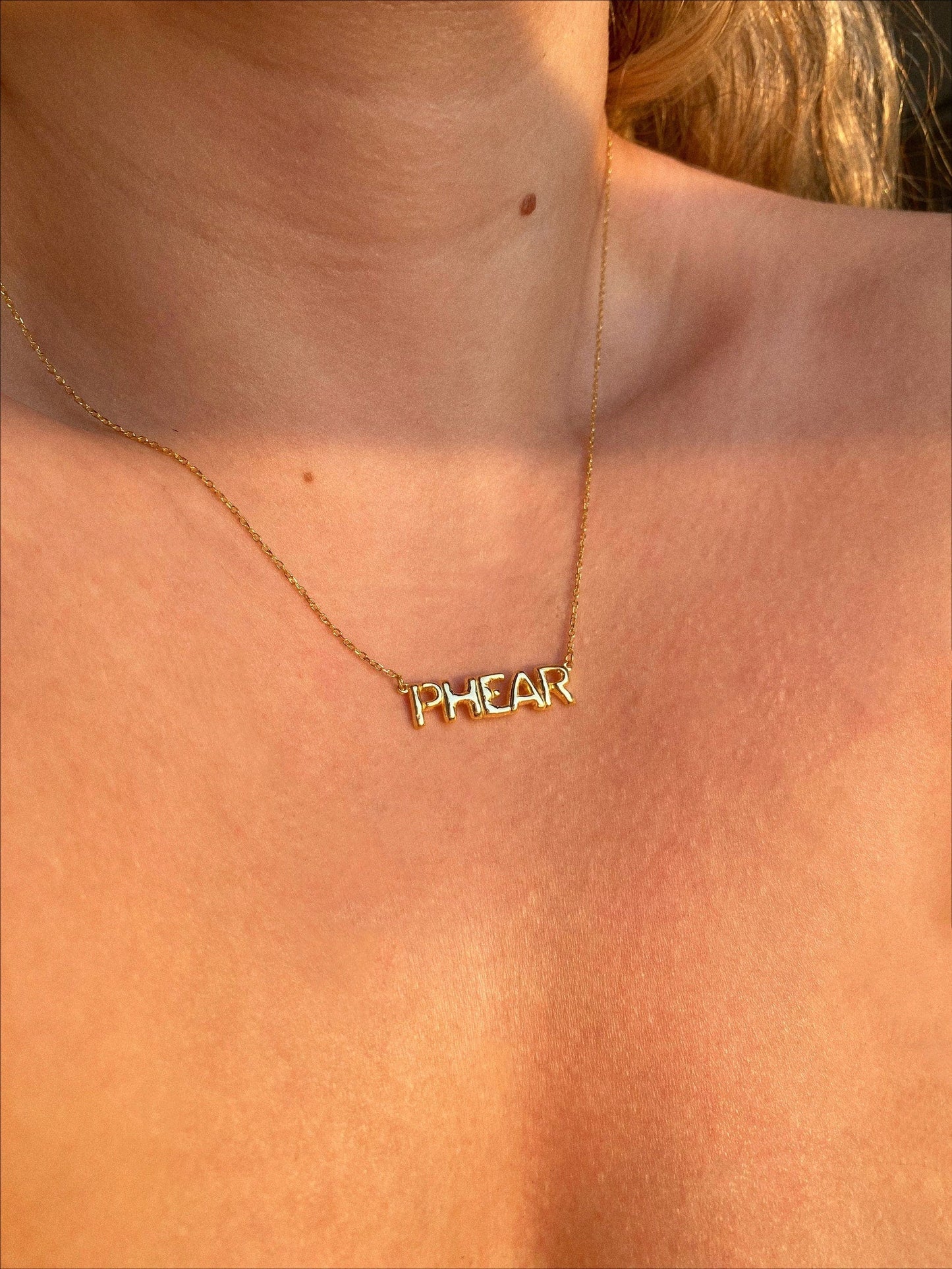 Personalized 14k Gold Bubble Name Necklace