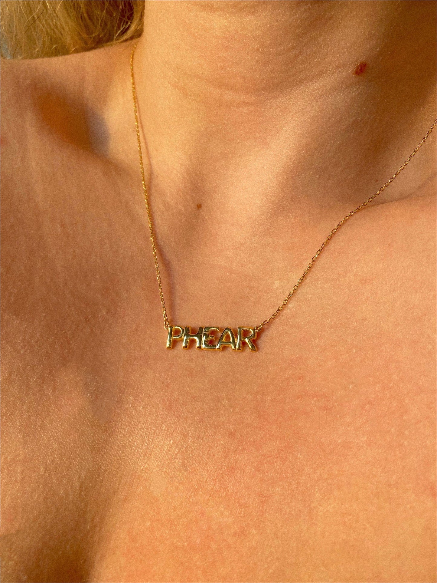 Personalized 14k Gold Bubble Name Necklace