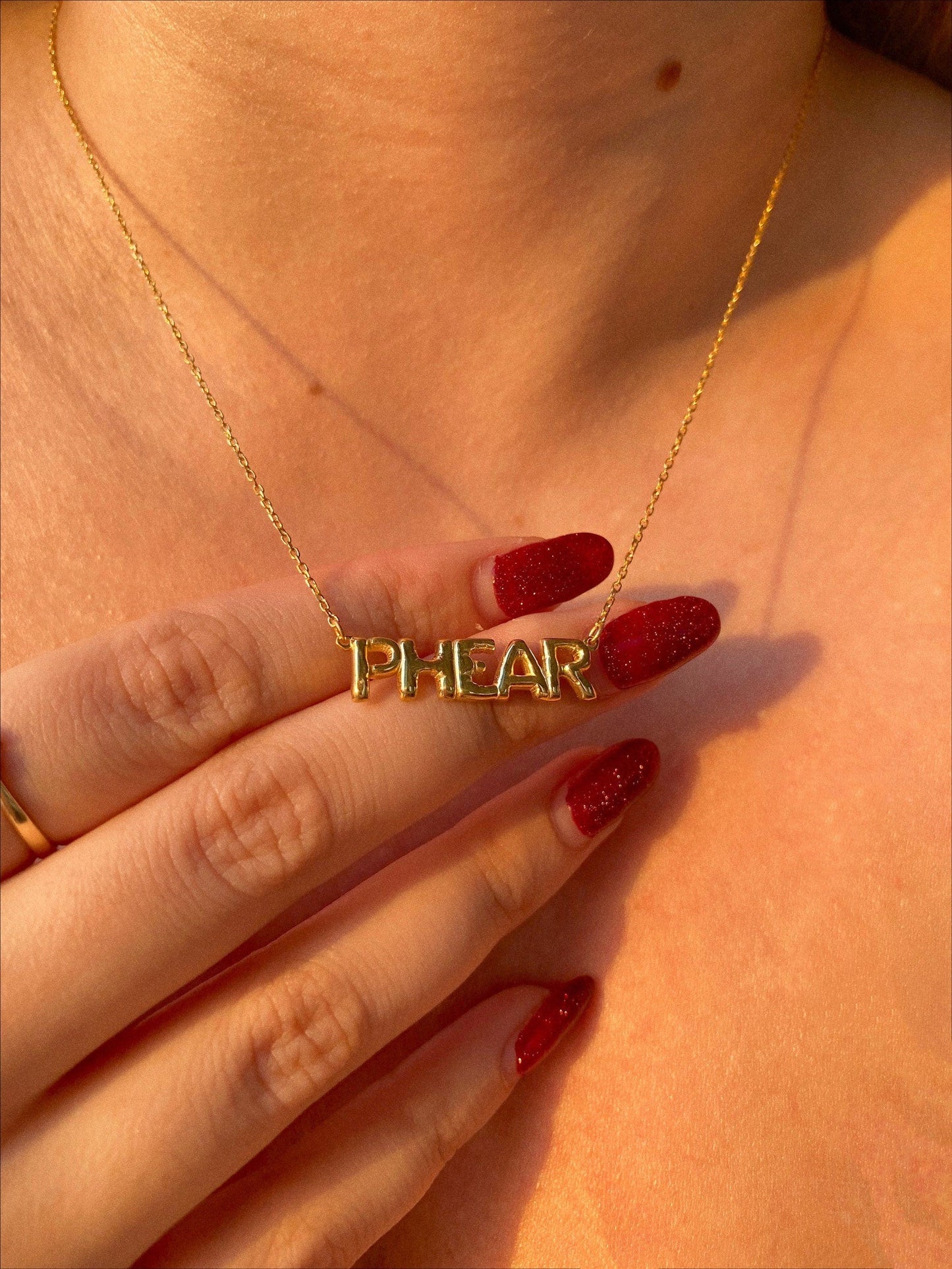 Personalized 14k Gold Bubble Name Necklace