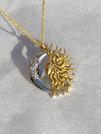 Celestial Moon and Sun Necklace