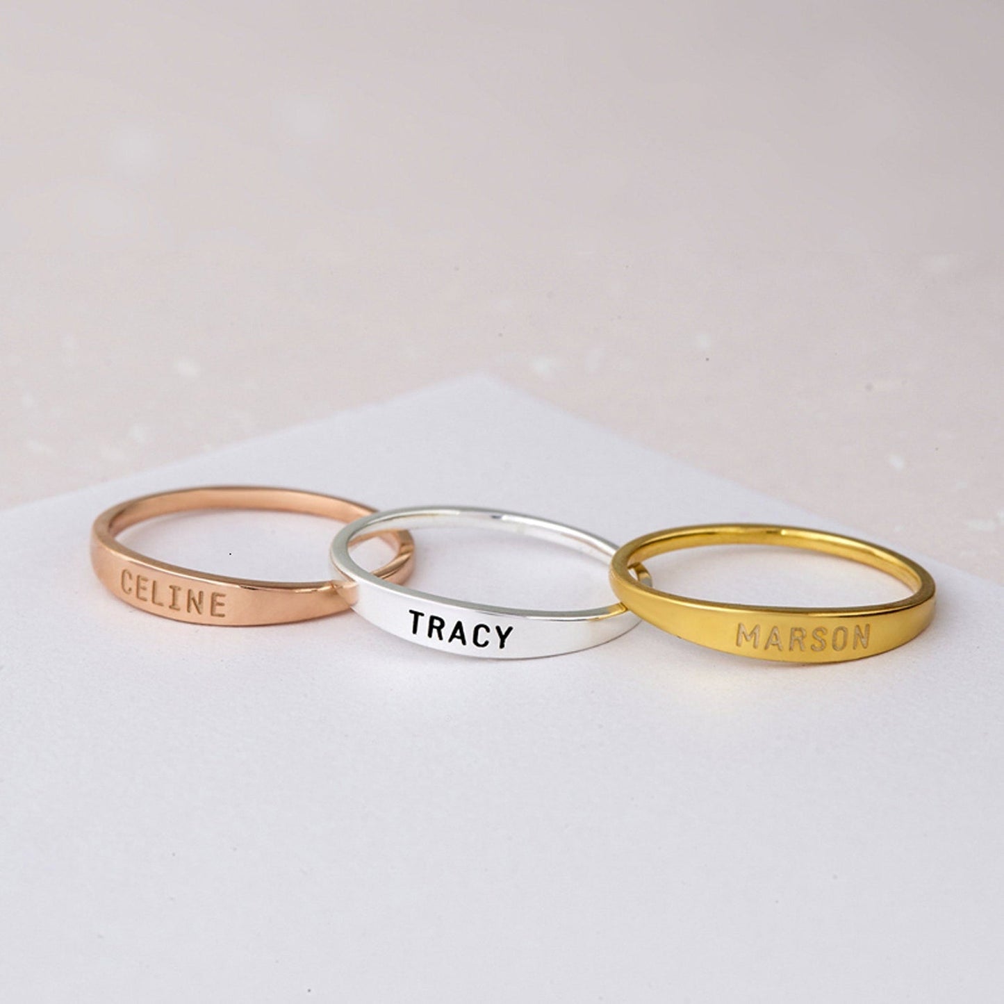 Personalized Thin Name Ring for Women