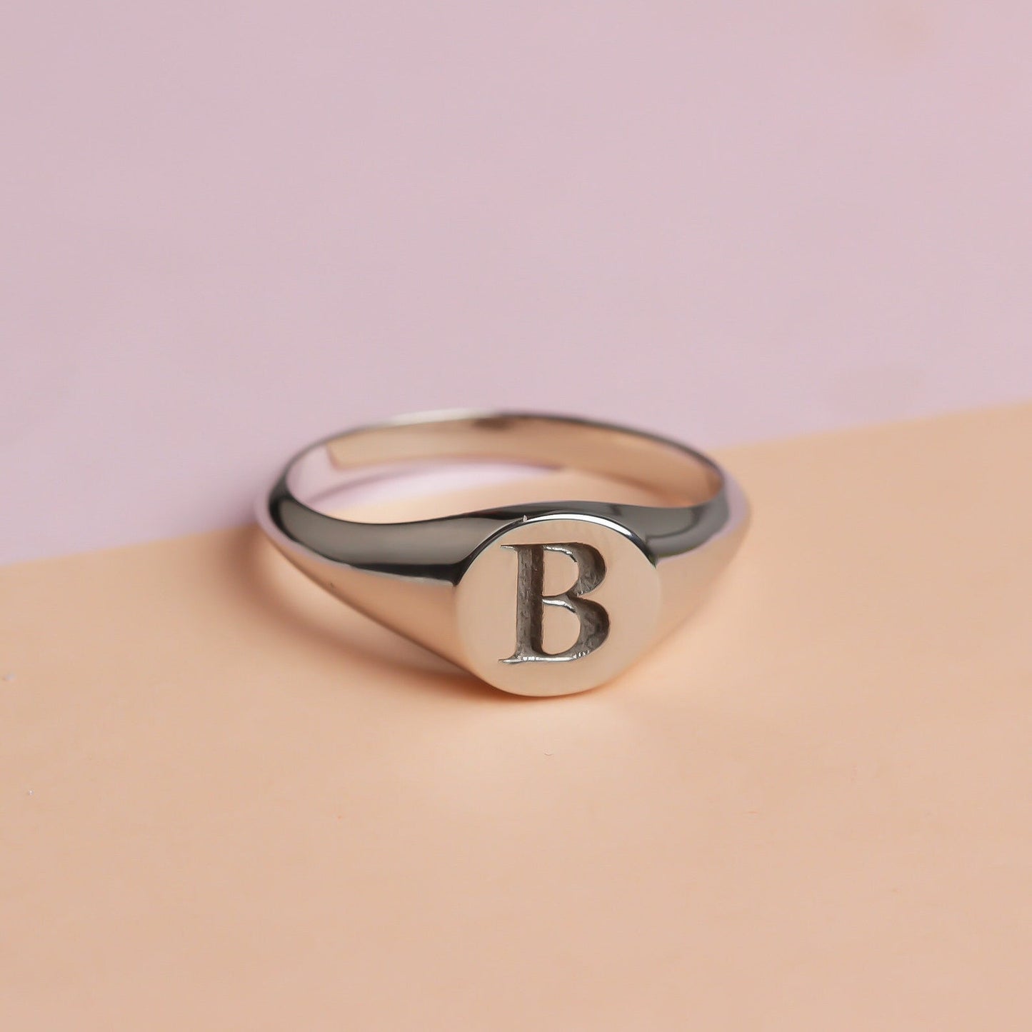 Sterling Silver Monogram Initial Signet Ring