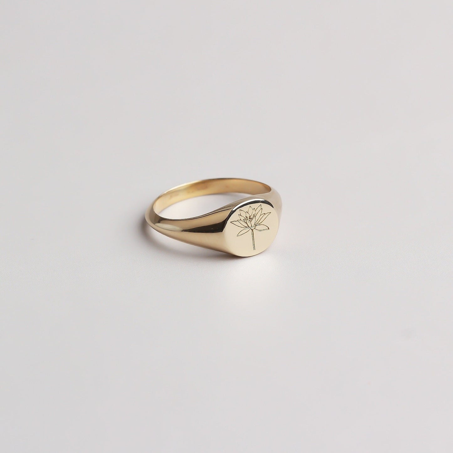 Gold and Silver Birth Flower Minimalist Ring