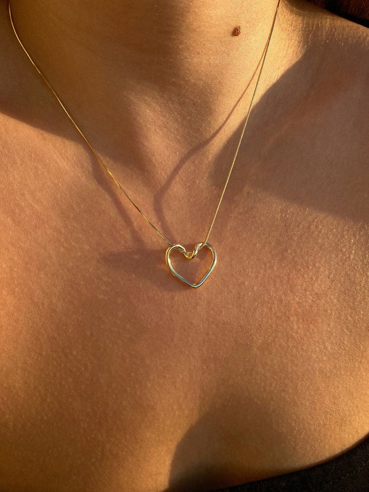 Heart Shaped Love Knot Necklace