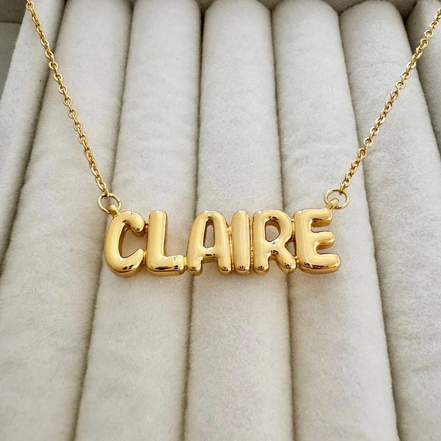 Personalized 3D Name Necklace in Silver