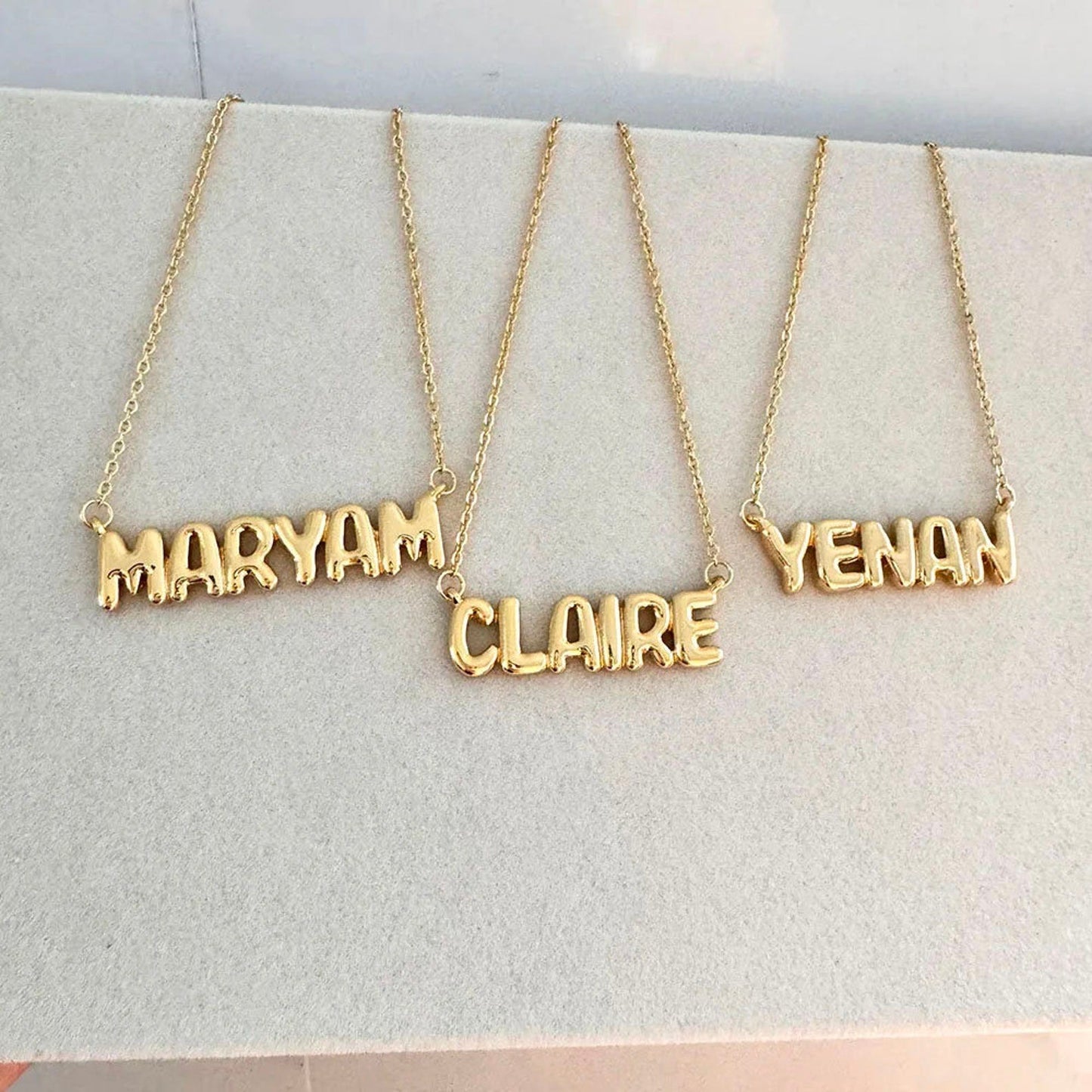 Personalized 3D Name Necklace in Silver