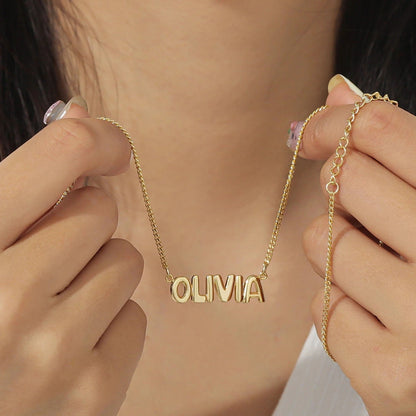 Personalized 3D Name Bubble Necklace