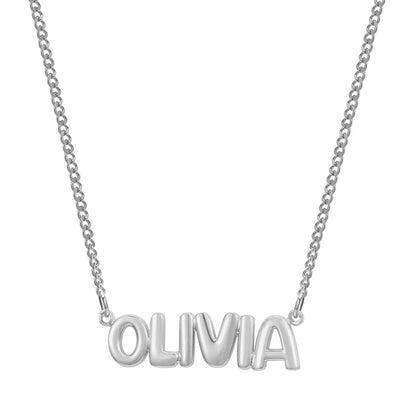 Personalized 3D Name Necklace in Silver