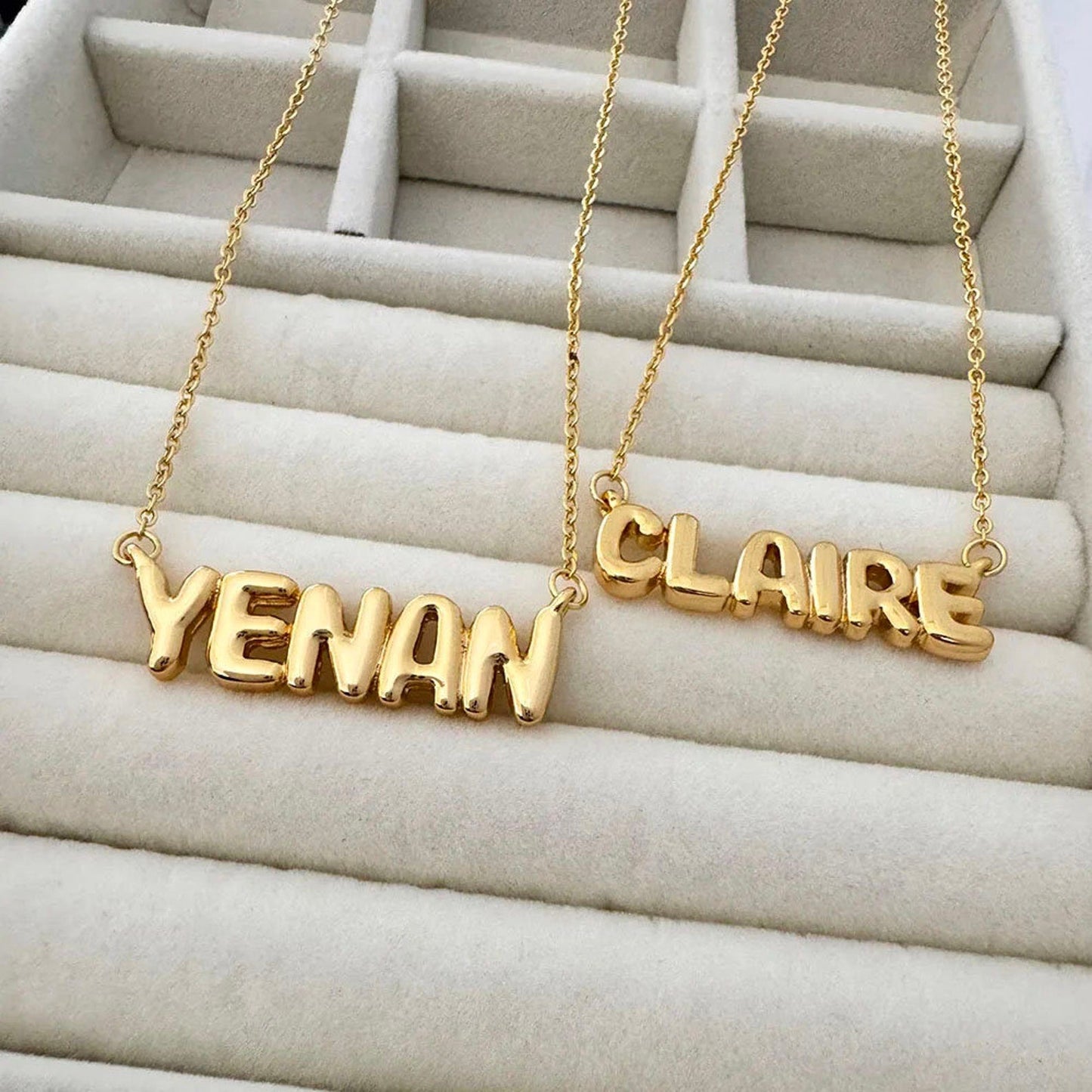 Personalized 3D Name Necklace in Silver