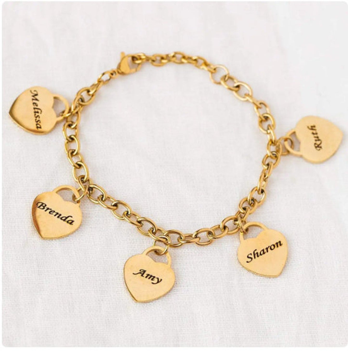 Personalized Heart Name Bracelet