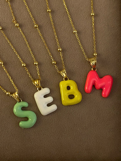 Personalized Enamel Balloon Initial Necklace