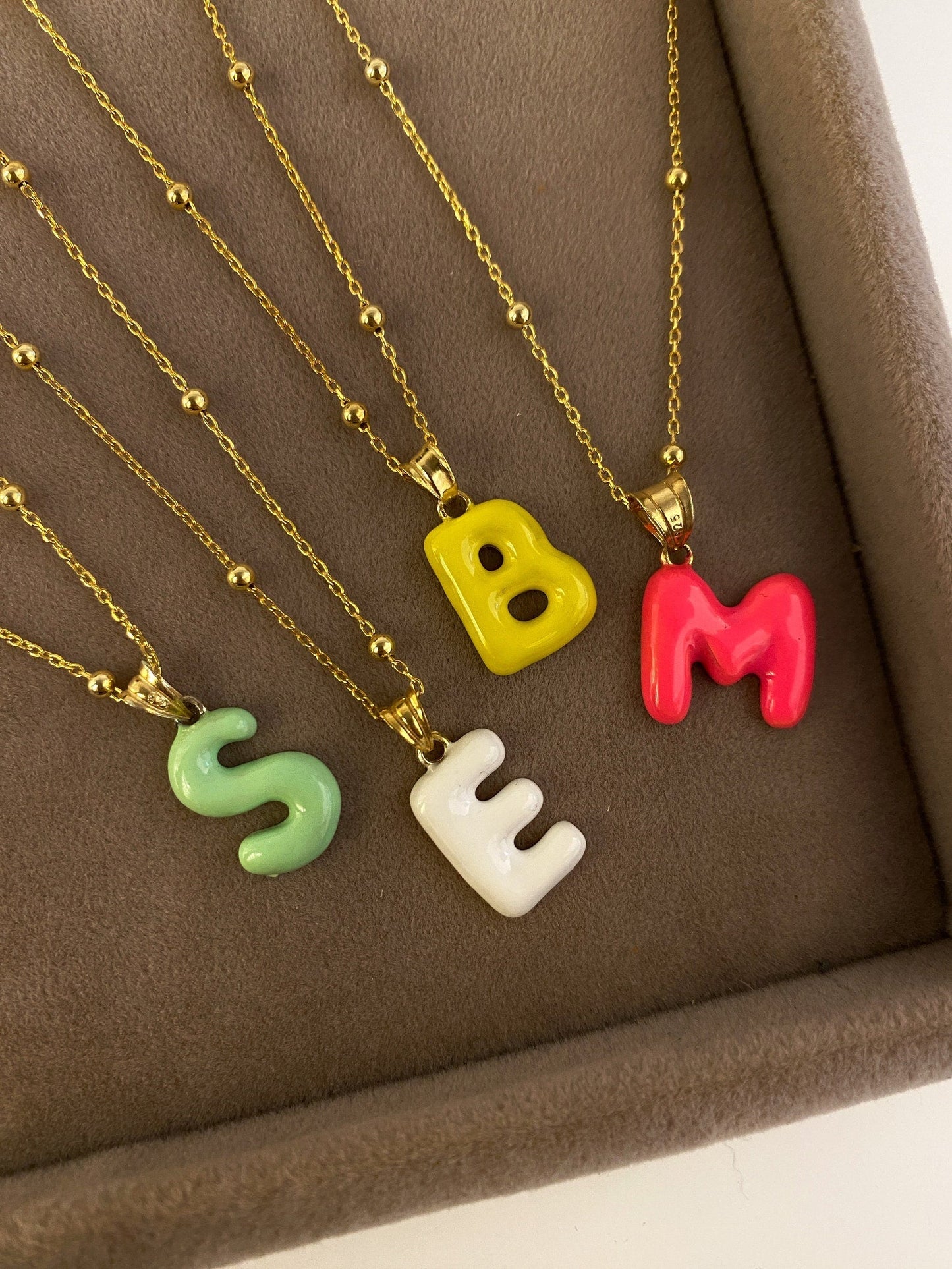 Personalized Enamel Balloon Initial Necklace