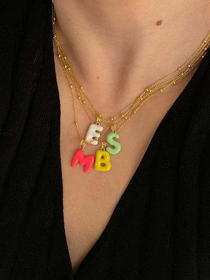 Personalized Enamel Balloon Initial Necklace