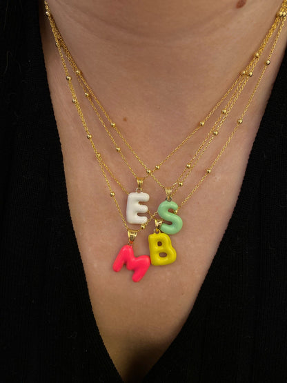 Personalized Enamel Balloon Initial Necklace