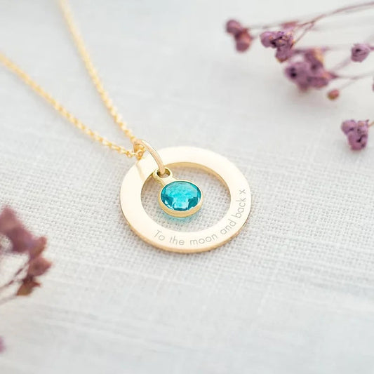 Personalized Birthstone Charm Necklace