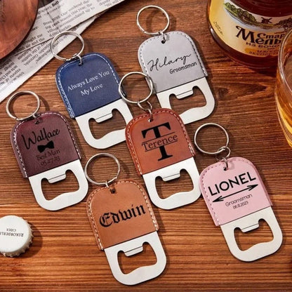 Customized Engraved Nubuck Leather Keychain