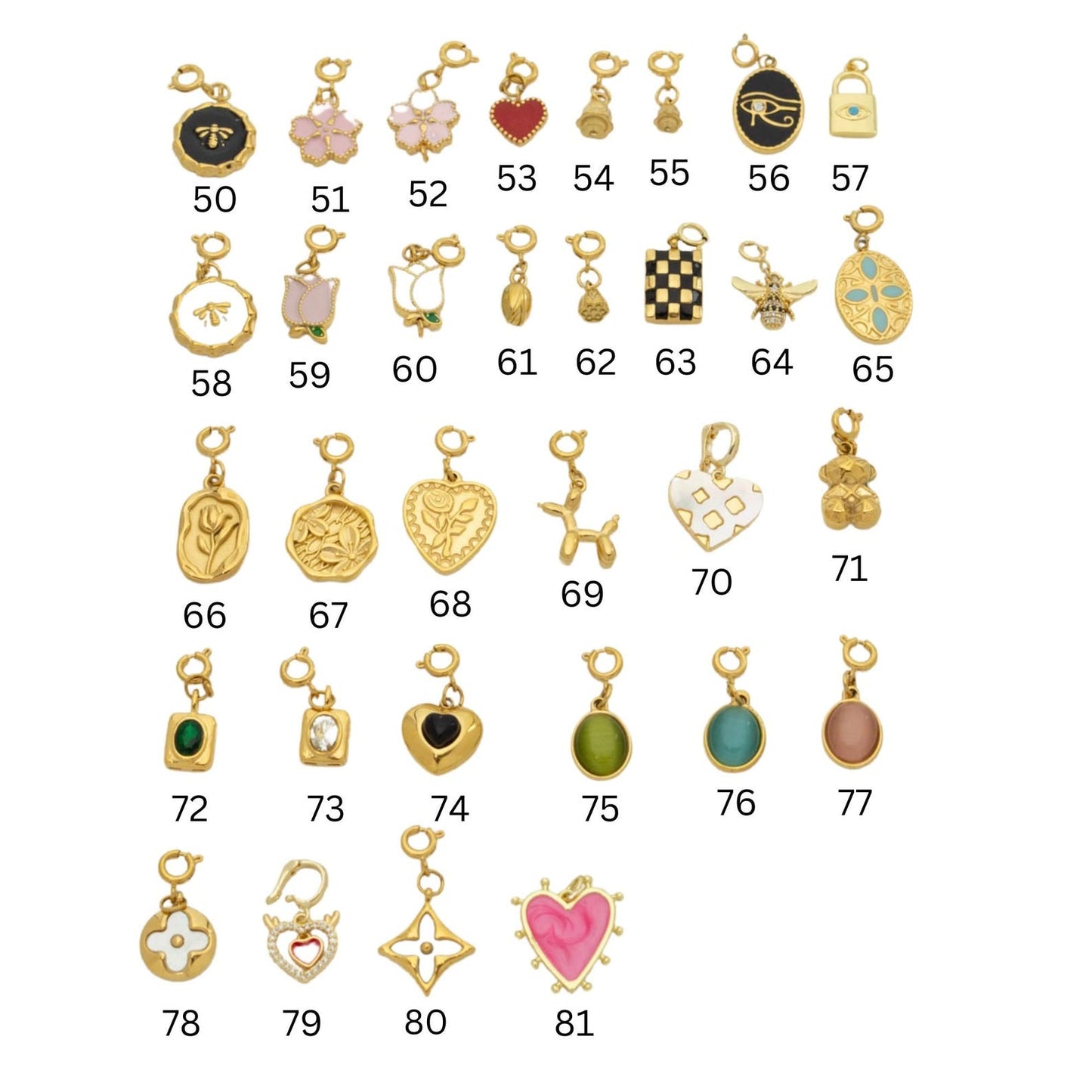 Customizable 18k Gold Plated Charms Necklace