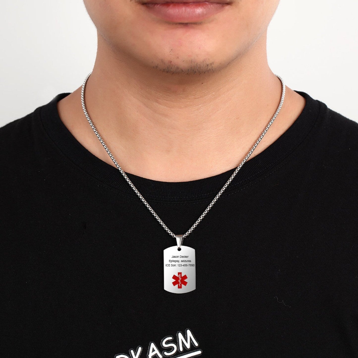 Personalized Stainless Steel Medical Alert Necklace