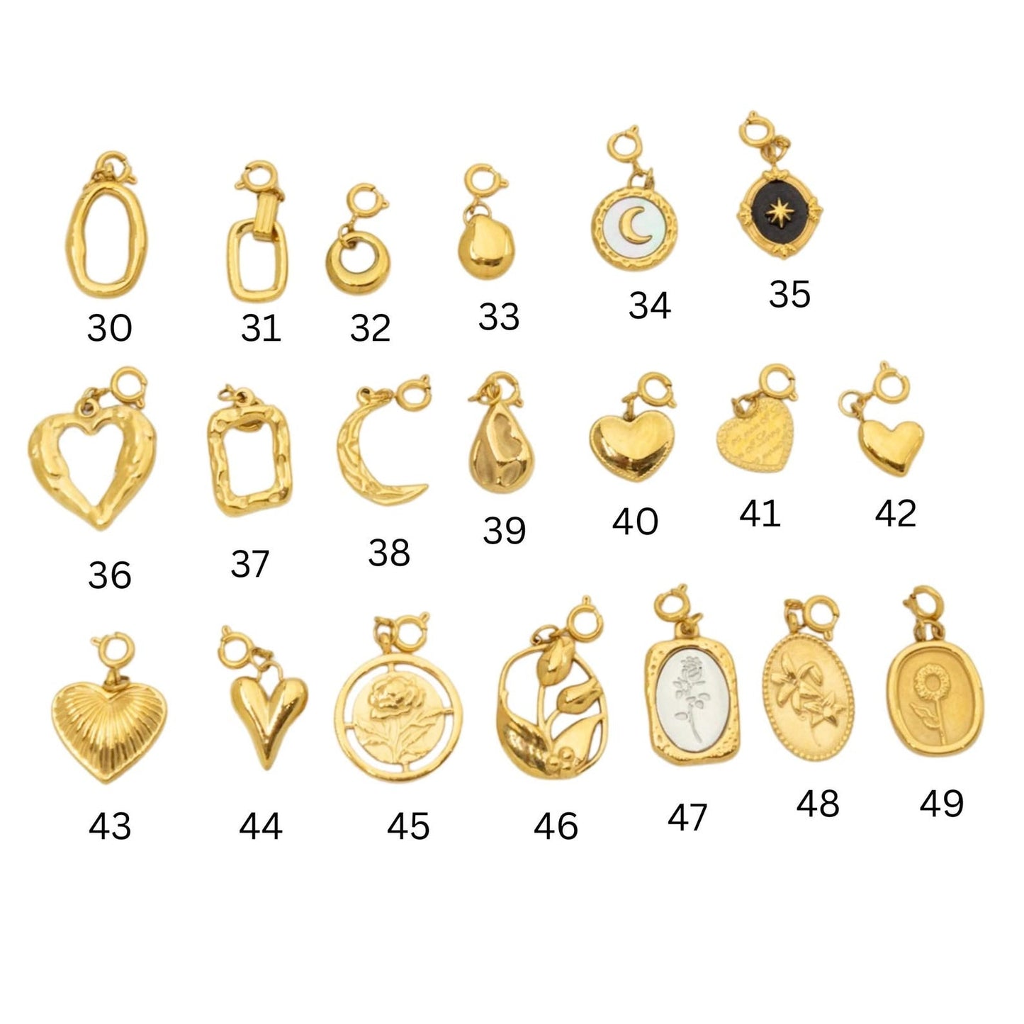 Customizable 18k Gold Plated Charms Necklace