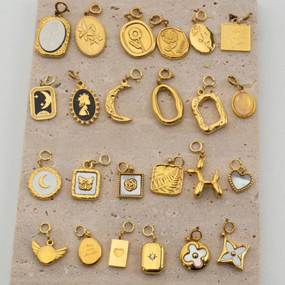 Customizable 18k Gold Plated Charms Necklace