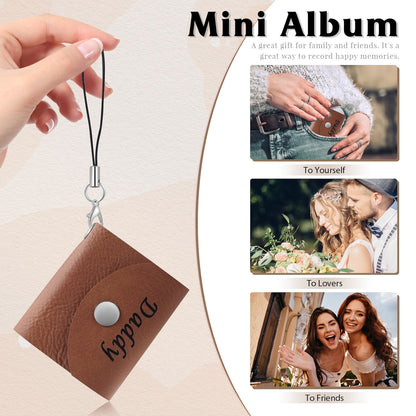 Custom Leather Photo Keychain for 5-10 Photos