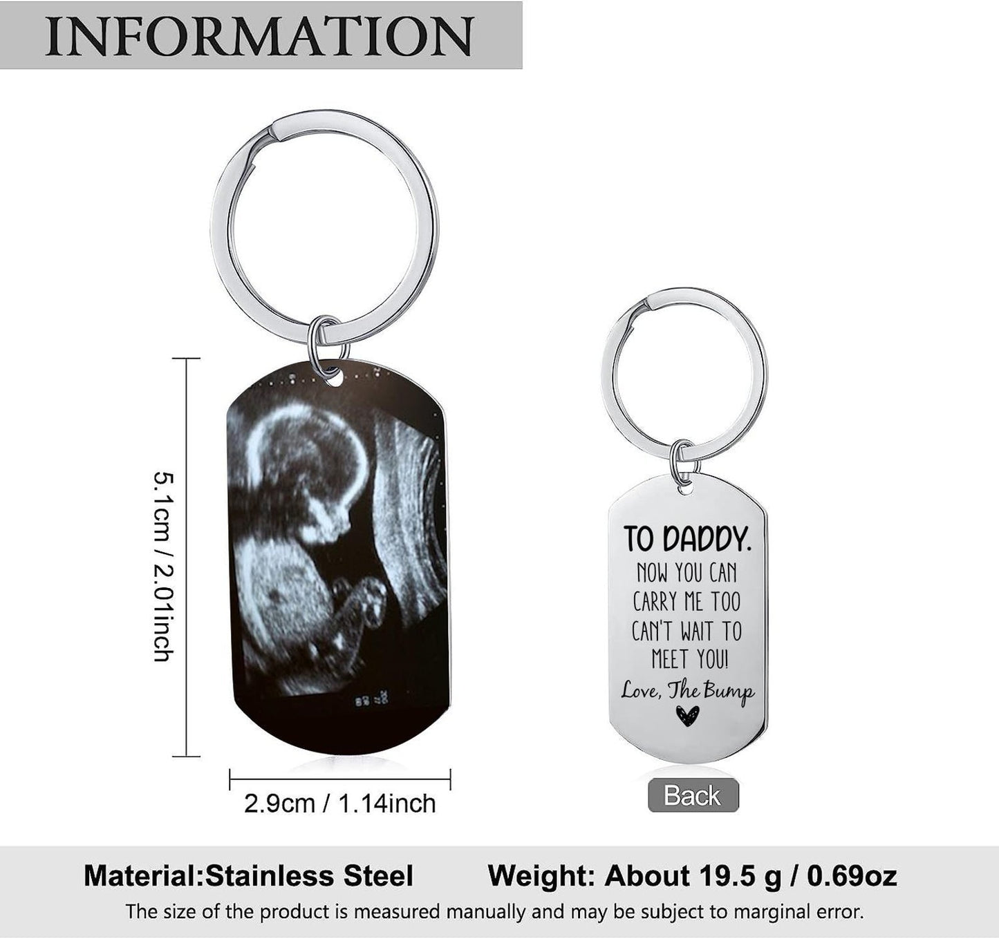 Personalized Baby Ultrasound Keychain