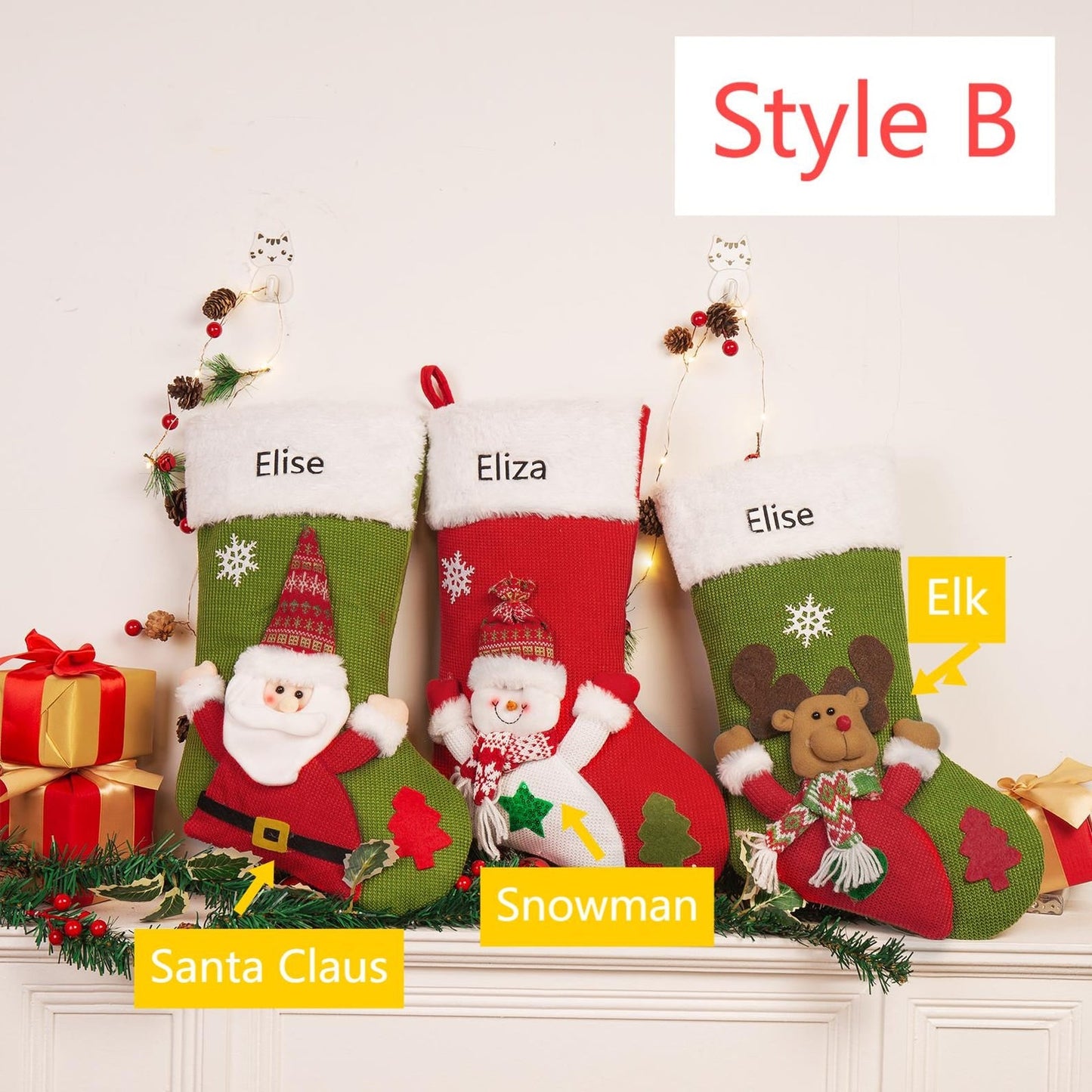 Personalized 3D Christmas Stockings with Name