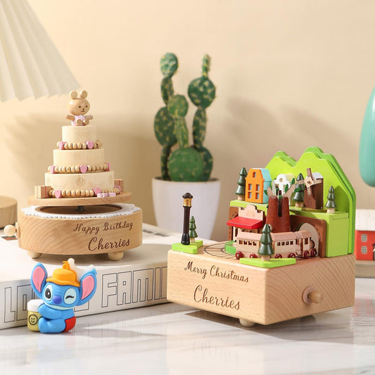 Personalized Wooden Carousel Music Box