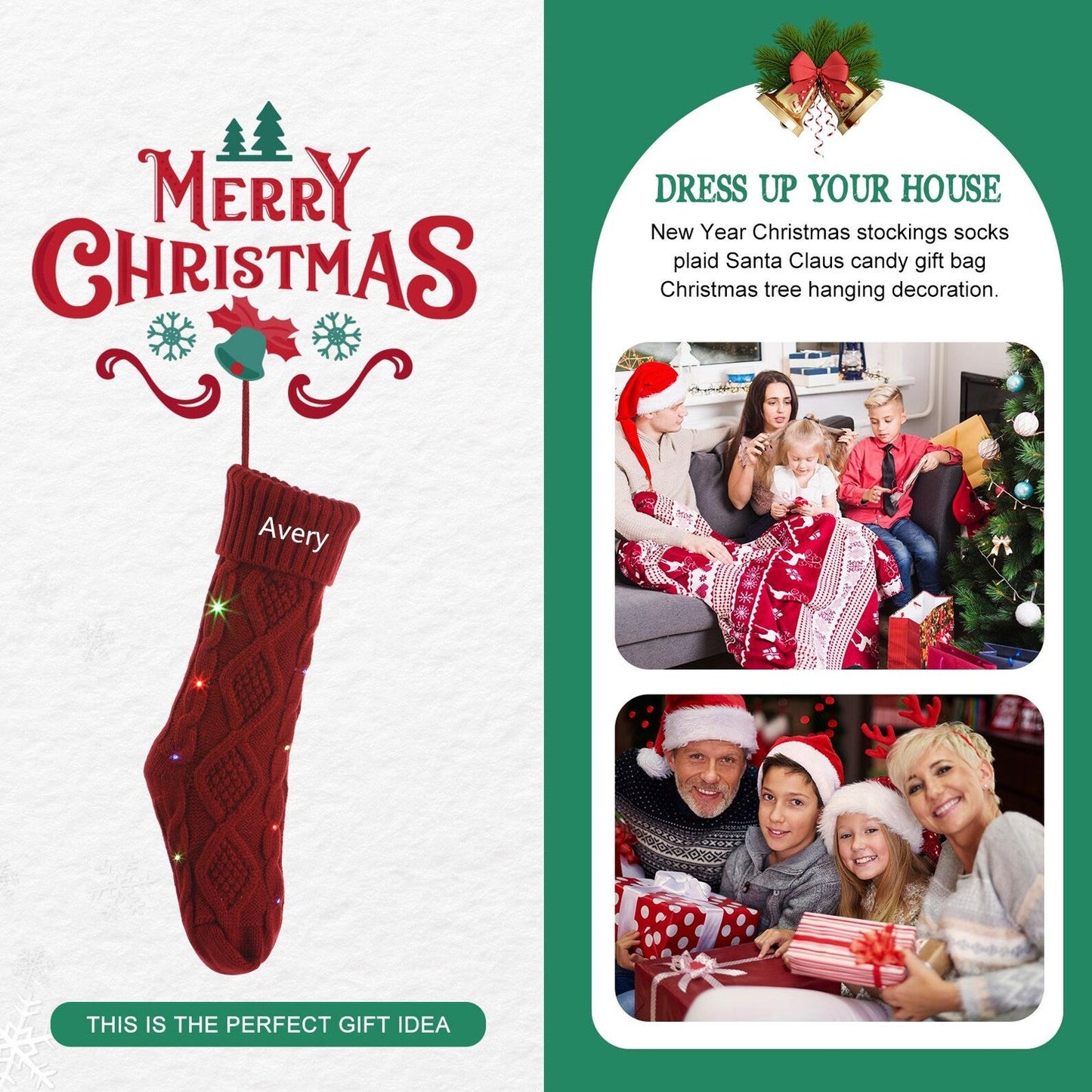 Personalized LED Christmas Stocking