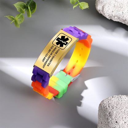 Custom Waterproof Sport Medical Alert Bracelet