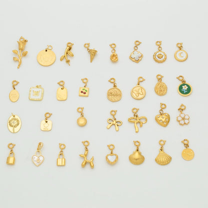 Customizable 18k Gold Plated Charms Necklace