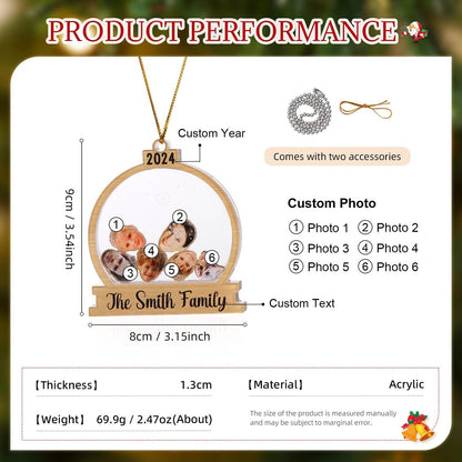 Personalized 4D Family Photo Ornament