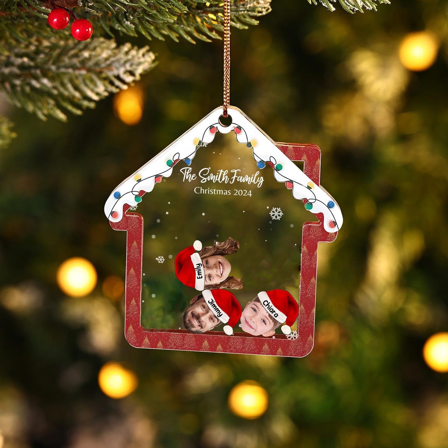 Personalized 4D Family Photo Ornament