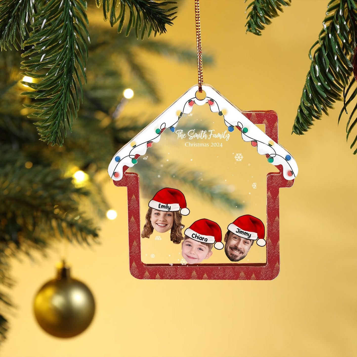 Personalized 4D Family Photo Ornament