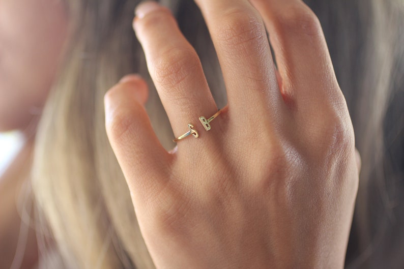 Dainty Sterling Silver Personalized Initials Ring